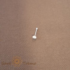 Piercing pentru nas din argint cu cristal zirconia alb - realizat in Thailanda