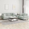 VidaXL Set canapea 2 piese cu perne, gri deschis, catifea 3202270