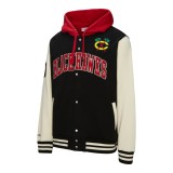 Chicago Blackhawks hanorac de bărbați cu glugă Courtside Fleece Button Front Vintage Logo - M