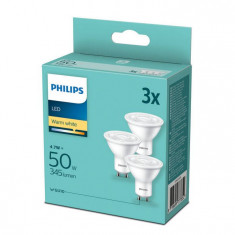 Set 3 becuri LED GU10 4.7W(50W) 345lm 2700K – Philips