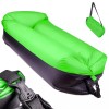 Saltea Autogonflabila "Lazy Bag" tip sezlong, 185 x 70cm, culoare Negru-Verde, pentru camping, plaja sau piscina AVX-KX5566_1