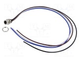 Conector M12 soclu mamă 4 pini 16A 63V IP67 drept cablu 0.5m LUTRONIC