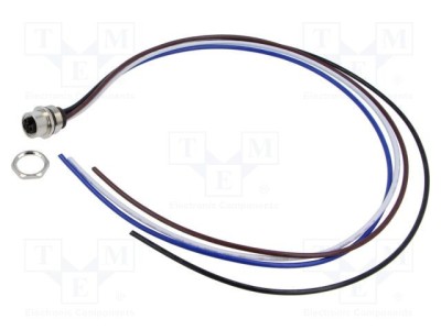 Conector M12 soclu mamă 4 pini 16A 63V IP67 drept cablu 0.5m LUTRONIC foto