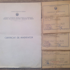 Certificat de inventator + 3 certificate de inovator Cristovici Andrei