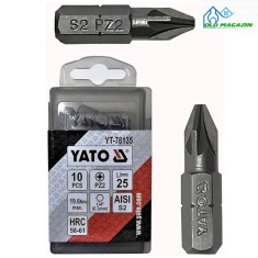 YATO Set 10 biti surubelnita PZ2, prindere hex 1/4&#039;&#039;, lungime 25 mm