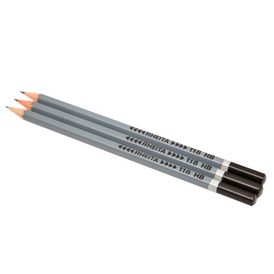 Set 3 creioane grafit Rheita, 17,5 cm, 118 HB, Gri foto