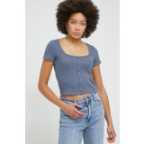 Hollister Co. tricou femei, culoarea albastru marin
