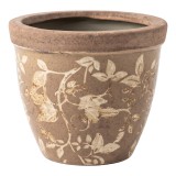 Cumpara ieftin Ghiveci flori ceramica maro crem Summer &Oslash; 18x15 cm
