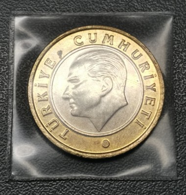 Turcia 1 Lira 2019 Unc foto