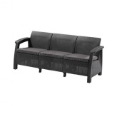 Cumpara ieftin Canapea Corfu love seat max, culoare grafit, cu pernă gri deschis