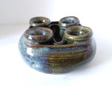Suport ceramic pentru 4 lumanari, Studio Art Hand Made artist made, eticheta Topferei Sassen