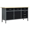 Gossi banc de lucru, negru, 160 x 60 x 85 cm, otel