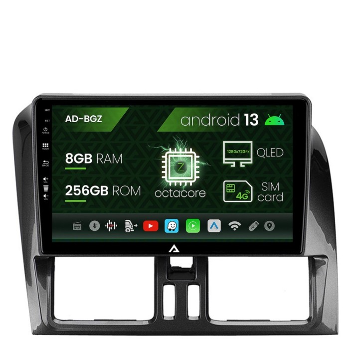 Navigatie Volvo XC60 (2008-2013), Android 13, Z-Octacore 8GB RAM + 256GB ROM, 9 Inch - AD-BGZ9008+AD-BGRKIT400-0813