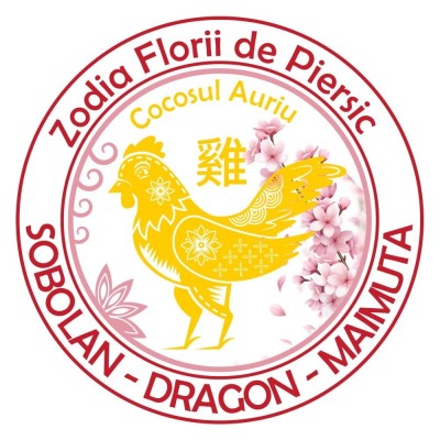 Abtibild sticker cu Cocos auriu si Floare de Piersic &amp;amp;#8211; mare foto