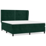 Cumpara ieftin Pat box spring cu saltea, verde inchis, 180x200 cm, catifea