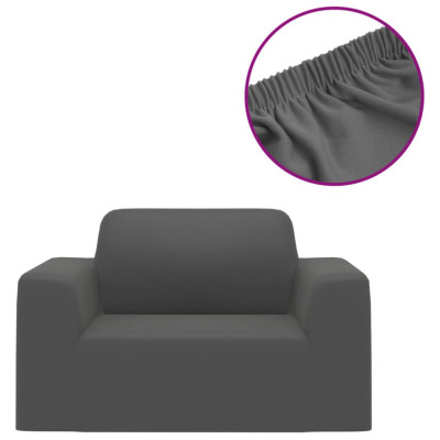 Husă elastică pentru canapea poliester jersey antracit foto