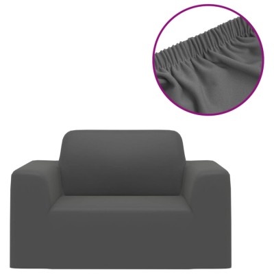 Husa elastica pentru canapea poliester jersey antracit foto