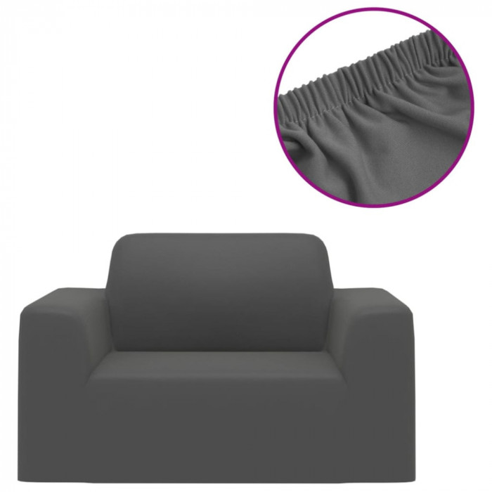 Husa elastica pentru canapea poliester jersey antracit