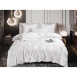 Cumpara ieftin Lenjerie de Pat, Jacquard Satinat cu Elastic, pentru Pat Dublu, 6 Piese, Alb - ION88