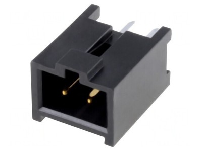 Soclu dreptunghiular tată C-Grid III 2,54mm 2 PIN THT aurit foto