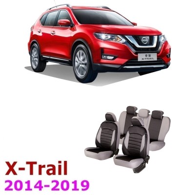 Set Huse scaune dedicate NISSAN X-TRAIL T32 2014 - 2019 NEGRU - GRI foto