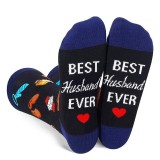Sosete, vesele, pentru sot, Best Husband EVER, Marime universala: 40-44, cu ocazia zilei de nastere,ulori indraznete si de accent care pun picioar