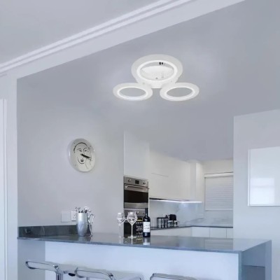 Lustra LED MARA 24W, 3 Cercuri, lumina Neutra, Alb ModernLight Concept foto