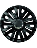 Set capace roti 15` negre cu inel cromat royal 4buc