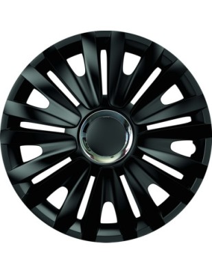 Set capace roti 15` negre cu inel cromat royal 4buc foto