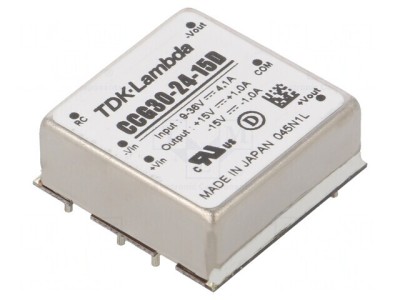 Convertor DC/DC 30W 9-36V la 15V/-15V THT foto