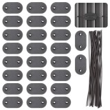 Set accesorii montaj prindere panou de gard din PVC, 26 cleme si 26 agrafe de fixare, gri inchis