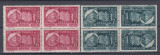 ROMANIA 1948 LP 227 LP 227 a FABRICA DE TIMBRE BLOC DE 4+PERECHE TETE-BECHE MNH