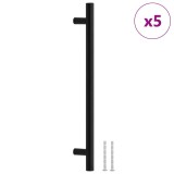 Cumpara ieftin Manere de dulap, 5 buc., negru, 192 mm, otel inoxidabil
