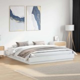 Cumpara ieftin Cadru de pat alb 180x200 cm din lemn prelucrat