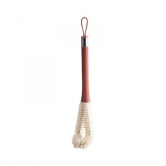 Perie de Curatat Pahare, Sticle, Biberoane, Cyrax, cu Maner Lung, Uz Casnic, Silicon, Ergonomic, 3.9x5.4x38.5cm, Rosu