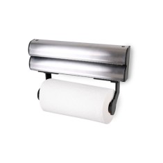 Dispenser dublu din aluminiu de perete pentru prosop hartie si folie aluminiu