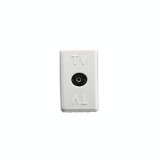 COAXIAL TV RESISTIVE Priza - IEC FEMALE CONNECTOR 9,5mm - FEEDTHROUGH 20 dB - 1 MODULE - SYSTEM WHITE