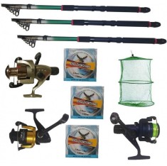 Set pescuit cu 3 lansete Eastshark 3m, 3 mulinete , guta si juvelnic cu 3 inele foto