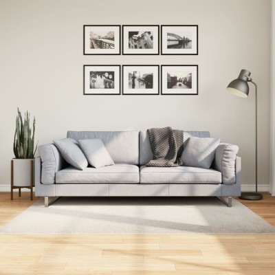 vidaXL Covor &amp;quot;IZA&amp;quot; aspect scandinav, cu fire scurte, crem, 120x170 cm foto