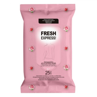 șervețele Umede Intime, Fresh Express, Mușețel, Roz, Set 25 Bucăți foto