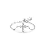 Cumpara ieftin Inel reglabil argint 925, JW1827, model cruce, placat cu rodiu