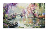 Cumpara ieftin Tablou celebru pictat manual living, Podul japonez, 100x60cm ulei pe panza, reproducere Claude Monet