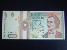 Bancnota1000 lei 1991 ROMANIA - UNC foto