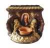 Suport Lumanare Rasina Maica Domnului Maro Romantic 18cm, Decor Casa, Tip Bol