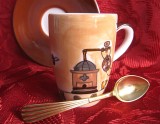 SET CEASCA CU FARFURIE CERAMICA MILA SI LINGURITA SOLINGEN SET CAFEA ESPRESSO