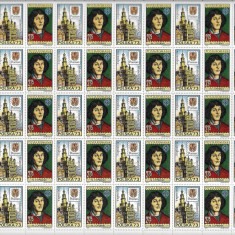 Romania 1973 - Aniversari N Copernic, coala de 50timbre + 25viniete, MNH, LP819a