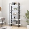 VidaXL Bibliotecă cu 5 rafturi, alb, 100x30x175 cm, lemn prelucrat 3081998
