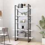 VidaXL Bibliotecă cu 5 rafturi, alb, 100x30x175 cm, lemn prelucrat
