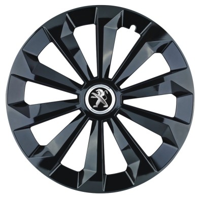 Set 4 capace roti Fame negru R15 pentru gama auto Peugeot foto