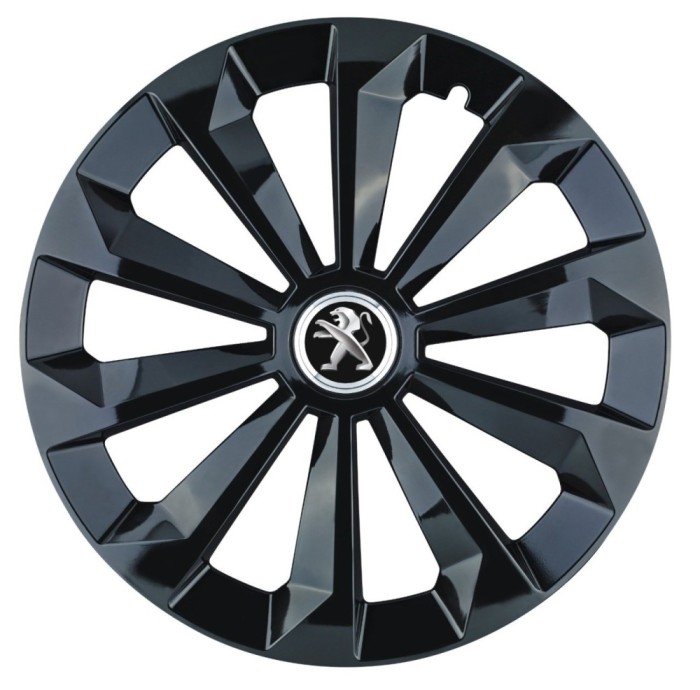 Set 4 capace roti Fame negru R15 pentru gama auto Peugeot